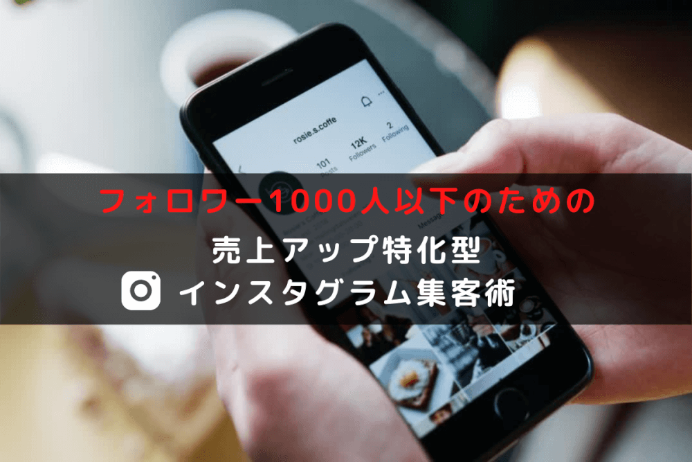 フォロワー1000人以下のための売上アップ特化型インスタグラム集客術